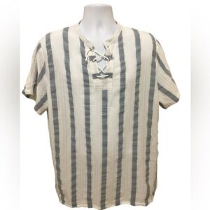 Men’s Baumwolle Nautical Shirt Tunic Short Sleeve Made in Greece Light and Airy